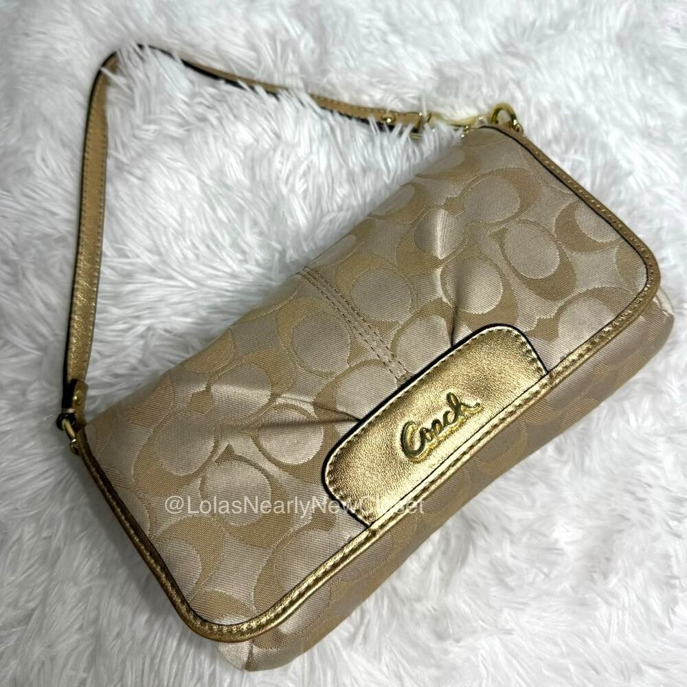 y2k Coach Gold Ashley Wristlet Mini Purse